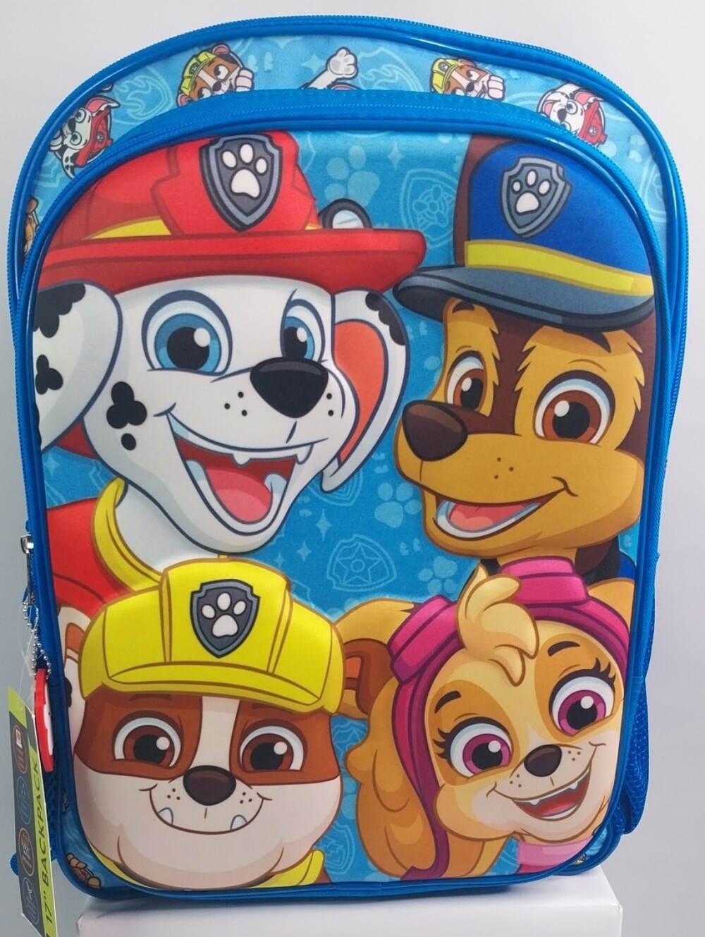 Paw Patrol Blue Kids Character Backpack with Multicolor Print